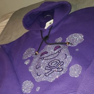 Swarovski Rhinestone purple pokemon hoodie